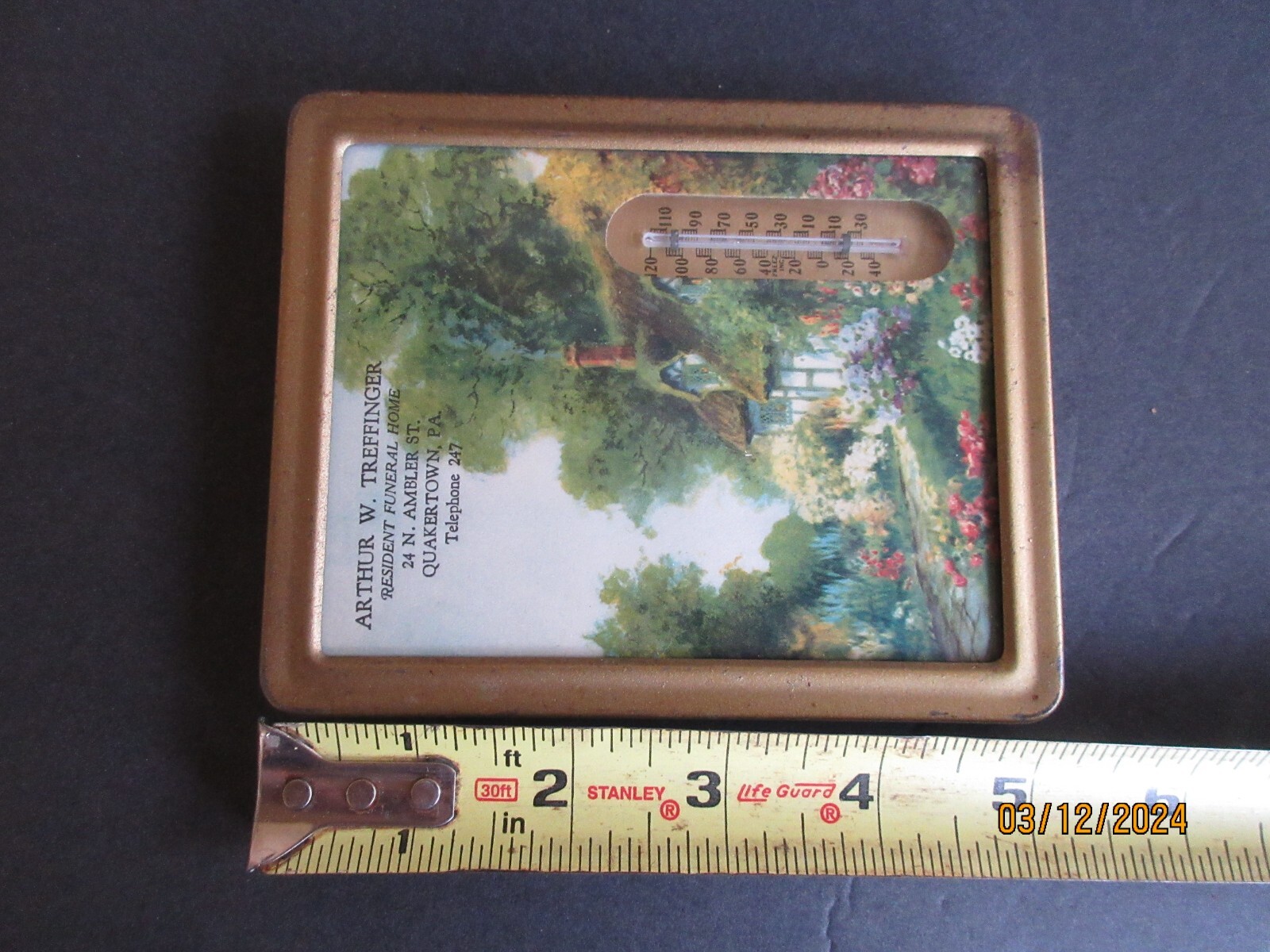 VINTAGE ARTHUR W. TREFFINGER RESIDENT FUNERAL HOME QUAKERTOWN, PA