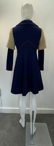 Vintage MOD GOGO 70s Eloise Curtis Jersey Knit Dress Set SZ 7 Faux Denim (MÄNGEL - Bild 7 von 21