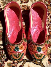 Unworn Pink Satin Beaded Ballet Flats EU 37
