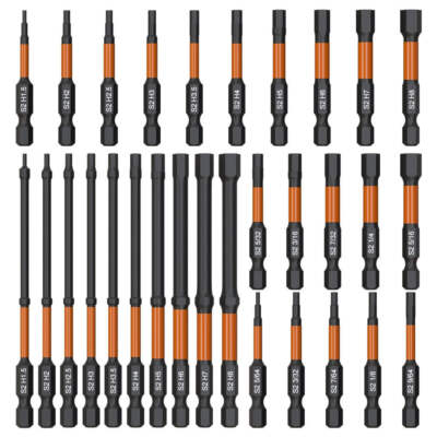 10-teiliges Schlag-Sechskant-Inbusschlüssel-Bohrer-Set, 50-100 mm H1,5-H8 Sechskantschaft S2