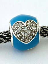 Brighton Blissful Hearts Turquoise Bead Silver Finish W/ Enamel, J9654N, New