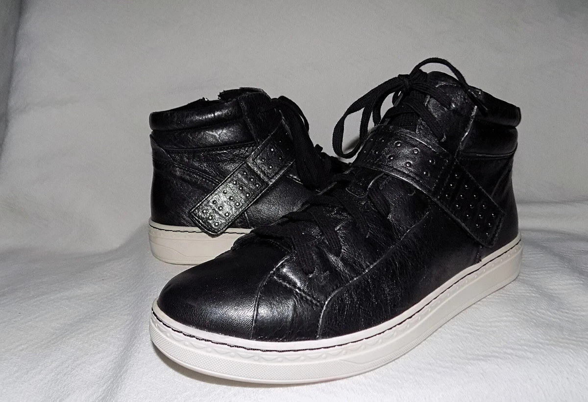 Earth Genuine Leather ZEAL Black Metallic High Tops Size 10B Very
