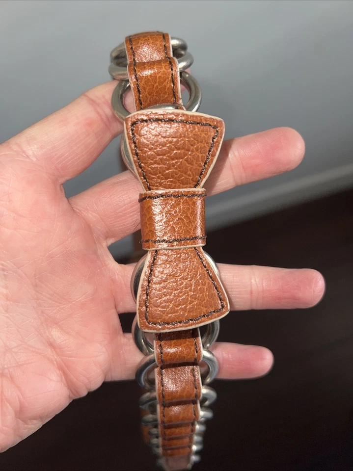 Marc Jacobs Mini Cuero Genuino Cadena Dorada Multi Bolsillo Arco Cartera/Bolso de Mano RARO Foto 4 de 4