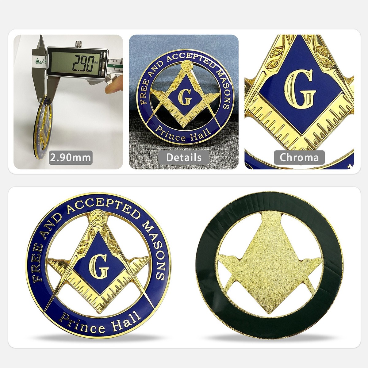 Sticker Car Moto Biker Decal Bumper Flag Masonic Freemason Emblem - Foto 9