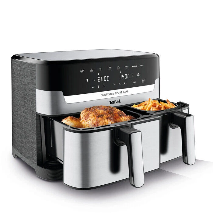 Schwarze Fritteusen aus Edelstahl