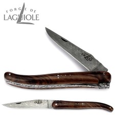 Forge de Laguiole Taschenmesser 12 cm - Nussbaum - Messer Klinge Damaststahl