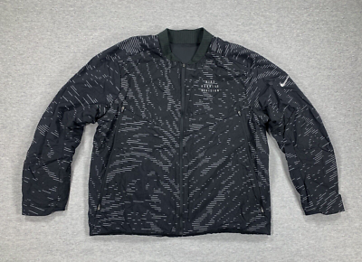 Nike Run Division Flash Reversible Black Bomber Jacket Zip Men's