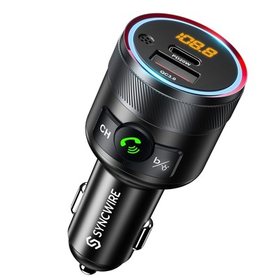 Bluetooth 5.3 Fm Transmitter For Car, 38W Pd&qc3.0 Dual Usb Charging Bl