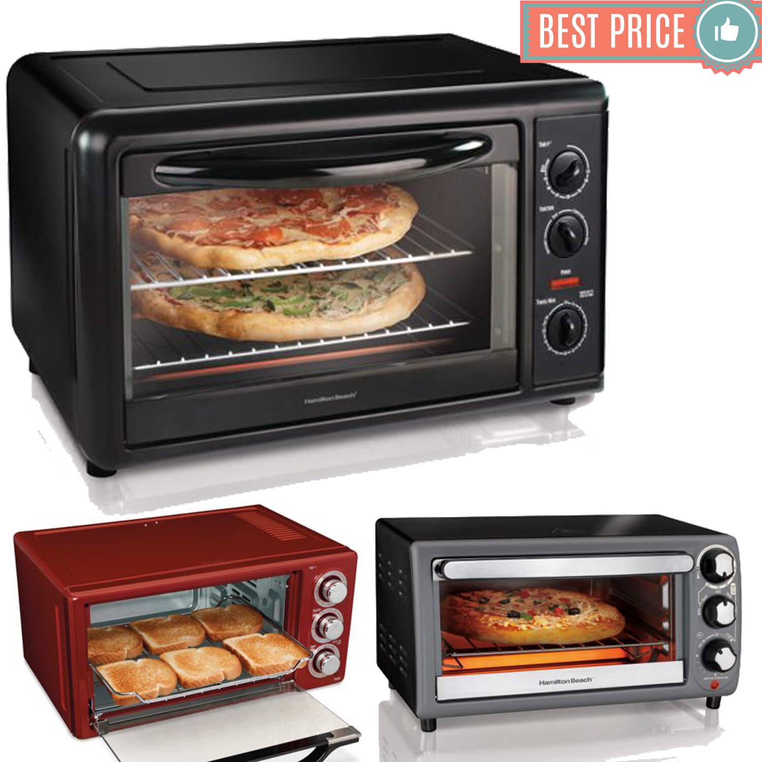 hamilton beach six slice convection toaster oven and broiler