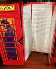 Rubrica inserita in cabina telefonica inglese di cartone - vintage anni'80