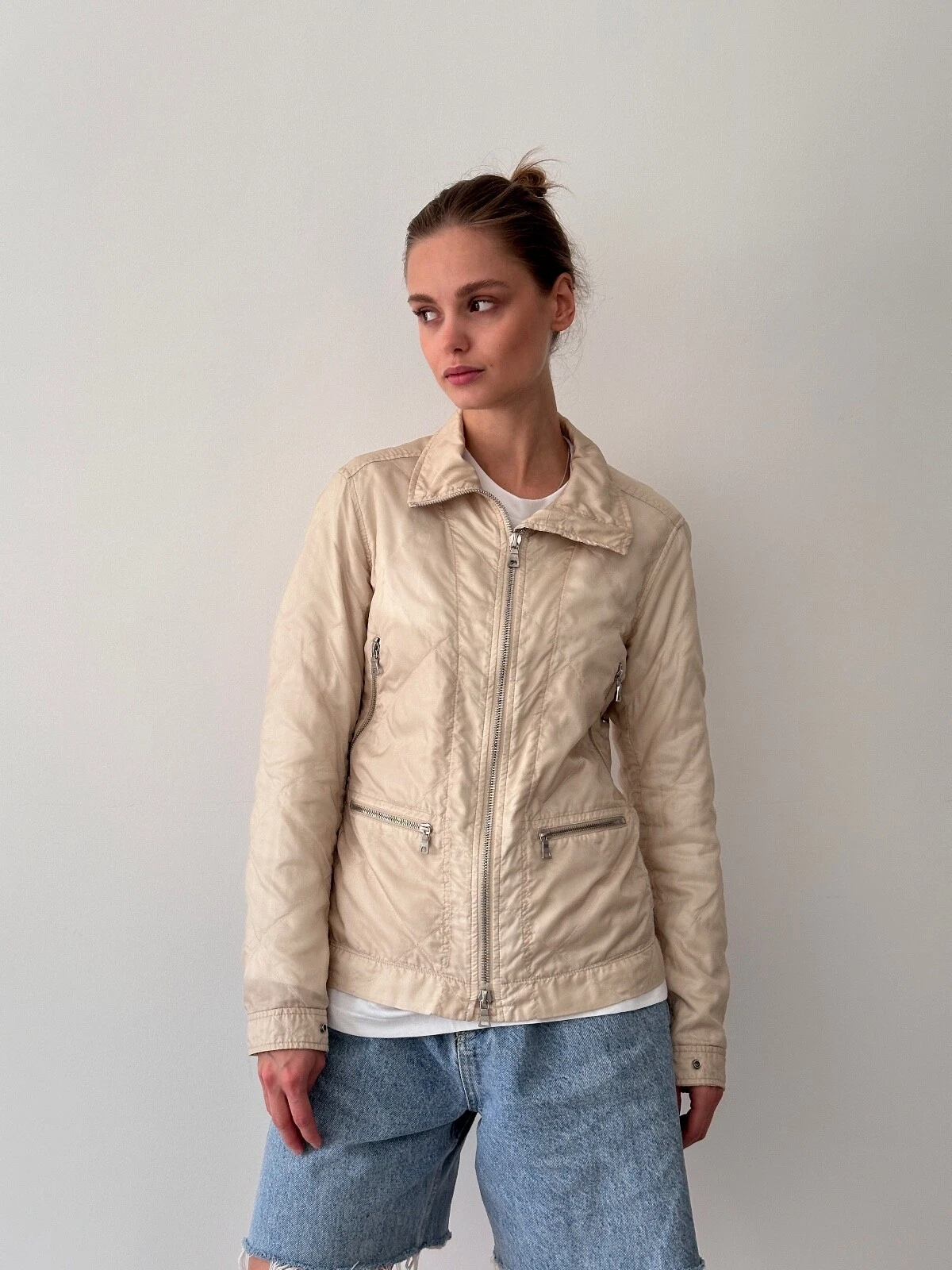 Giacca Prada trapuntata beige leggera taglia S donna