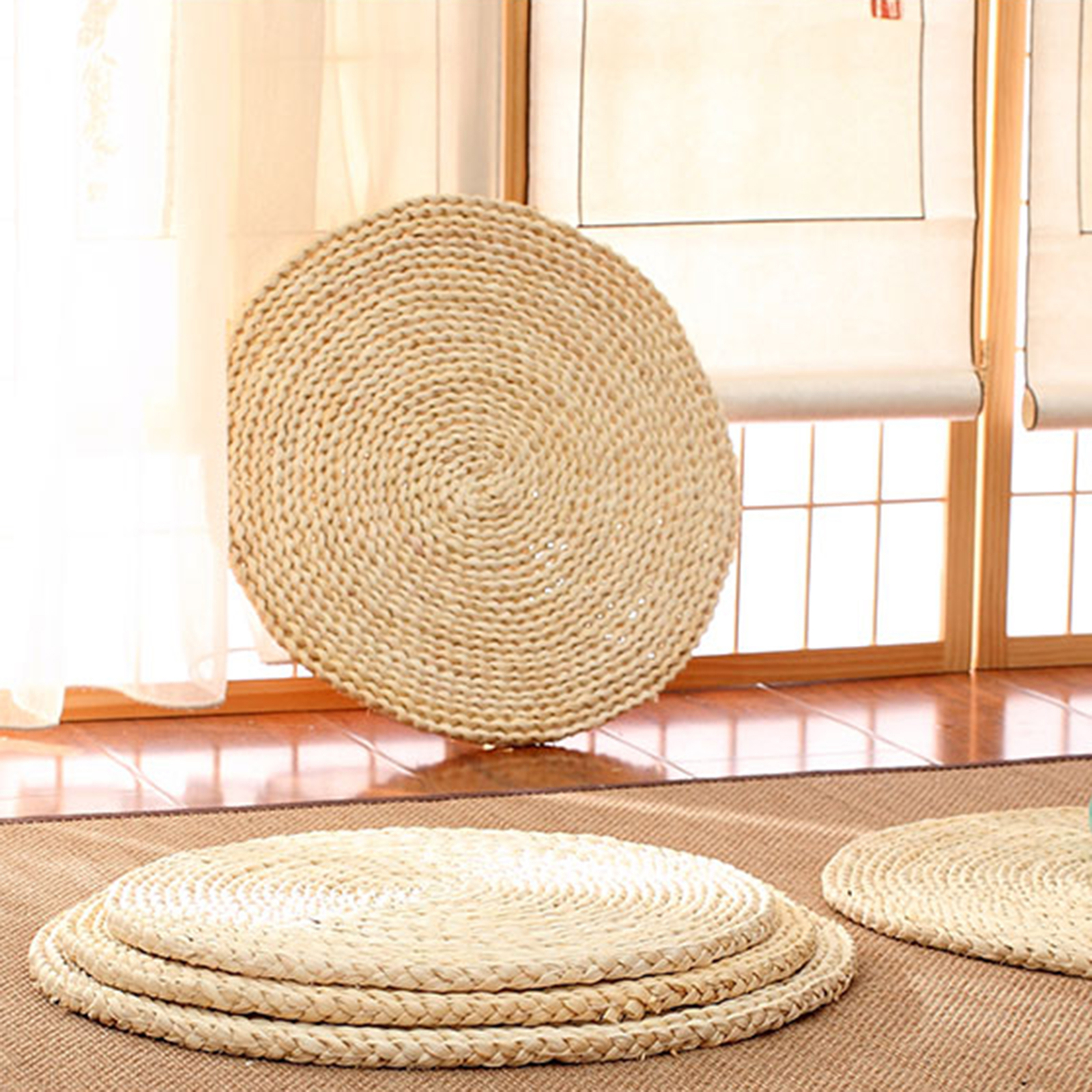 Round Placemats Reusable Long Lasting Round Woven Rattan Placemats