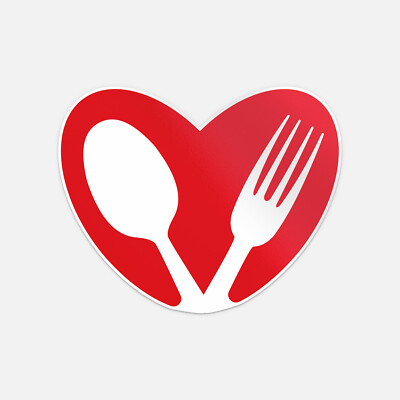 Heart And Food Concept Vinyl Sticker Decal