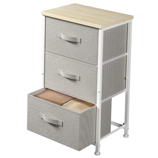 3-Tier Fabric Dresser Storage 11.8