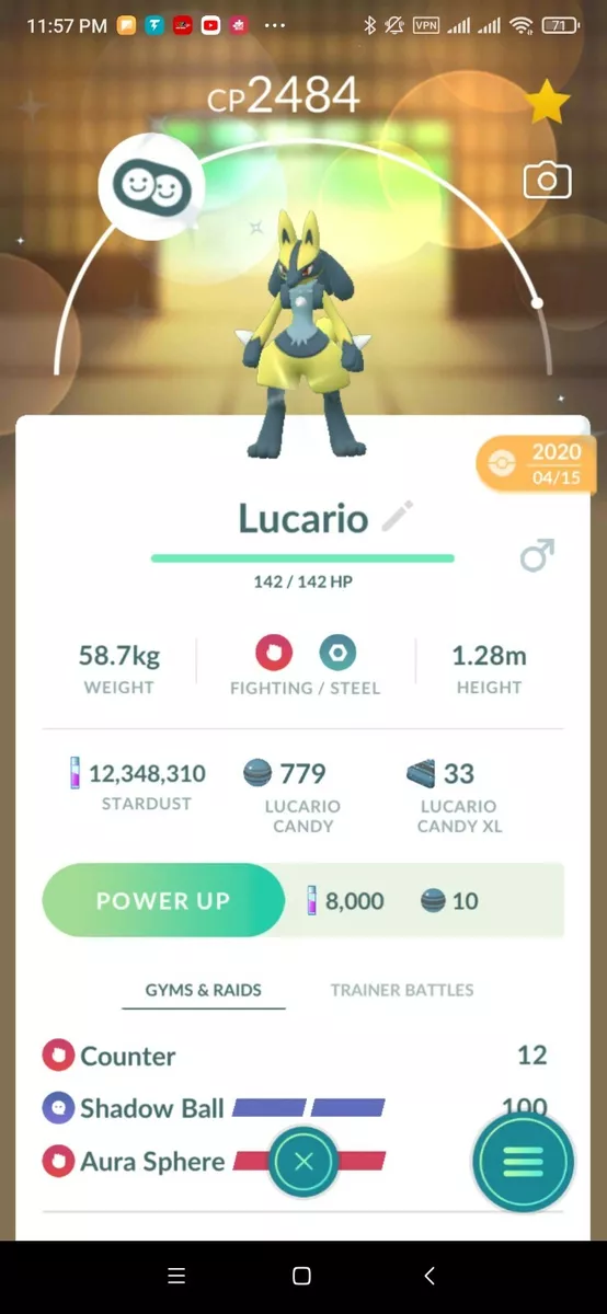 Pokemon Shiny Lucario - 1mil stardust or 20k Registered T r a d e Go