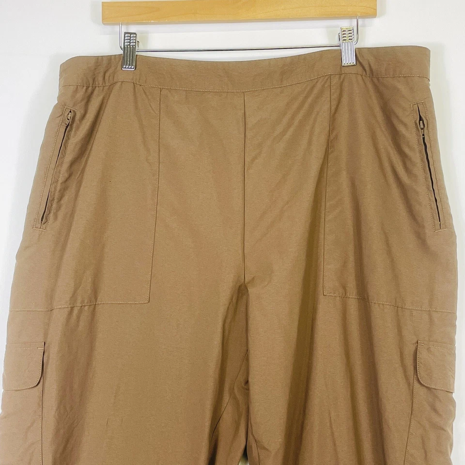 Travelsmith Brown Lightweight Nylon Elastic Waist Pants Trousers Womens 22 22W - Image 2 of 4