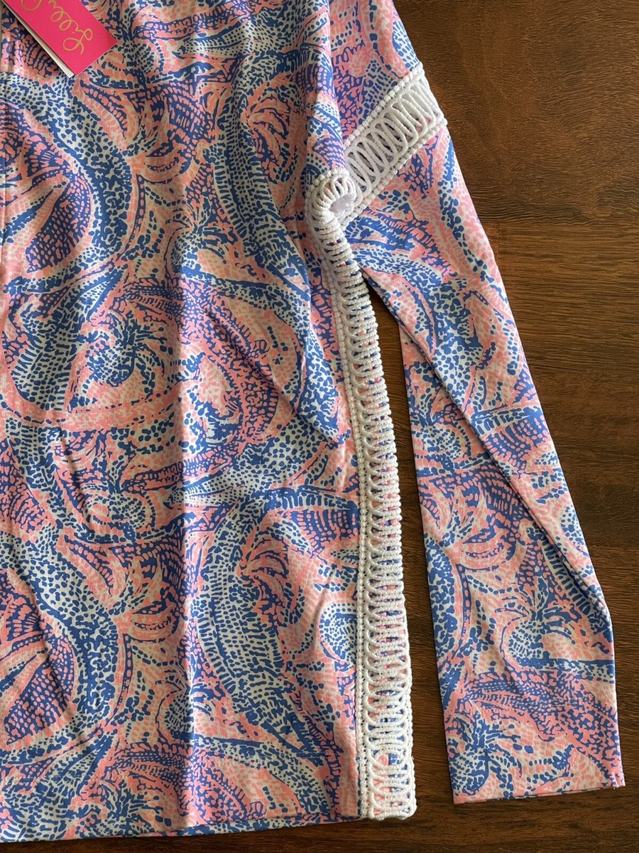 Lilly Pulitzer SMALL Maybe Gator Alligator JONAH POPOVER Half Zip Pullover NWT View 2