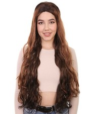 Long Brown Curly Wave Wig for Cosplay Native American Bride Fancy Dress HW-2694