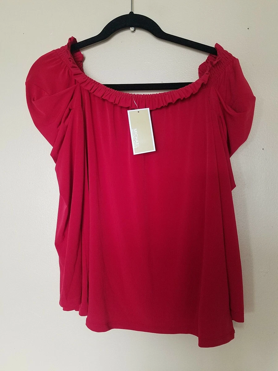 Michael kors cheap blouses red