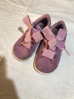 Girls PUMA Vikky Ribbon Sneakers Size 7C Purple Lavender 367640 02 Suede  Lace | eBay