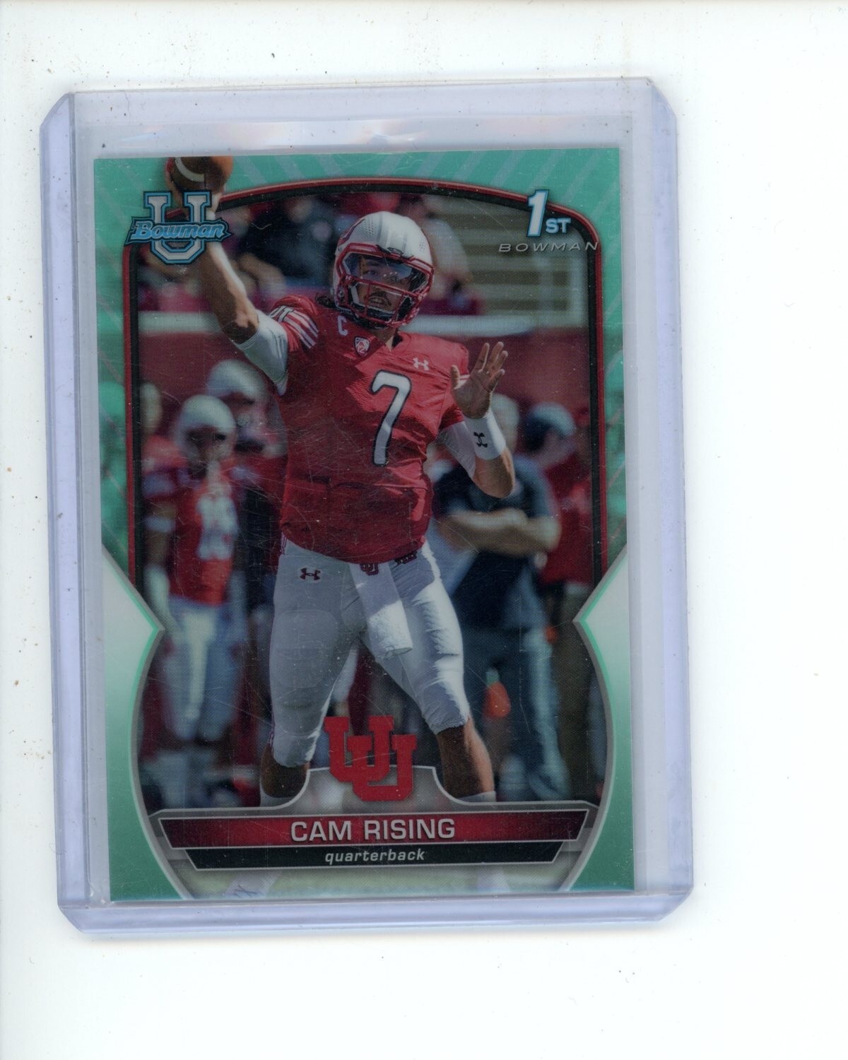 2022 Bowman Chrome University Aqua Refractor #76 Cam Rising #d 221/299