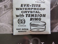 GS ET Y EVR-TITE with YELLOW Tension Ring Round Watch Crystal 15.0mm -30.0mm NOS