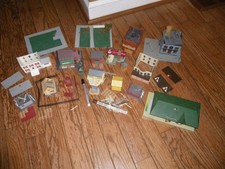 Vintage HO Scale Model Train Buildings Job Lot Parts/Restoration Huge Set Nice