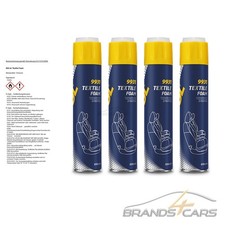 4x 650 ml MANNOL TEXTILE FOAM POLSTERSCHAUMREINIGER POLSTERSCHAUM TEPPICH SITZE