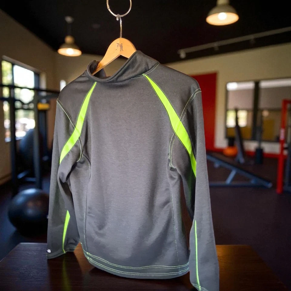 Badger Sport Quarter-Zip Performance Pullover – Gray with Neon Green Accents... - Image 4 of 4