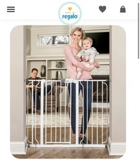 Regalo Widespan Extra Tall Metal Baby Gate 29 49 Walk-Through White, Open Box