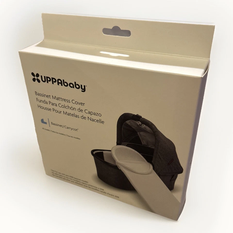 Capa de colchão UPPAbaby berço/carrycot branca lavável protege 2018-atual - Imagem 2 de 4