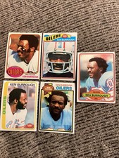 (5) KEN BURROUGH Cards - 1976 through 1980 - HOUSTON OILERS & TEXAS SOUTHERN