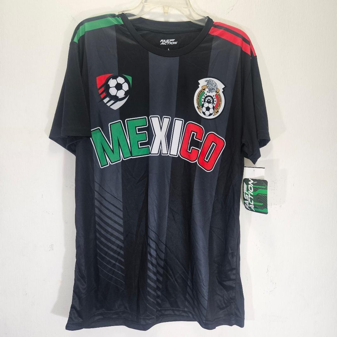 Mexico Soccer Jersey Fast Action Mens Green Red White De Futbol Asoc Logo
