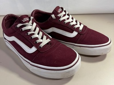Vans Old Skool Women Size 7.5 Maroon White Athletic Casual Shoes Sneakers 500714