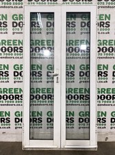 ALUMINIUM FRENCH DOORS EXTERNAL EXTERIOR ALI WHITE DOUBLE GLAZED USED THIN NARRO