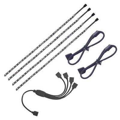 4X 19.7'' RGB LED Strips for PC Case, 12V 4-Pin Motherboard Sync Lighting