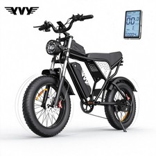 YVY Electric Bike 2000W 48V 20Ah 34MPH 80Miles 20" Fat Tire E-Bike for Adults