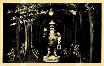 Postcard I believe only one thing, the truth lies in the wine, Kebergeist - 11313654