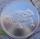 1 oz. HORNED TOAD #7 Don't Mess With Texas Series round .999 fine silver