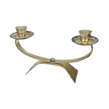 Vintage modernistischer WMF zweiarmiger Kerzenhalter, Modell Radtke (1958)