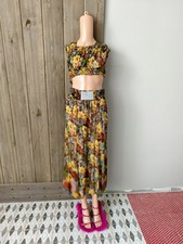 JEAN PAUL GAULTIER silk Set Skirt AnD Top SZ It42 Cute And Collectible
