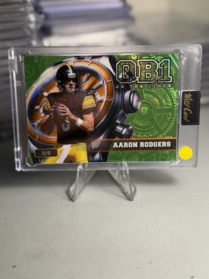 Wild Card 2026 QB1 On the Clock Aaron Rodgers Green OCW-GN-AR /8 SSP NFL QB SP