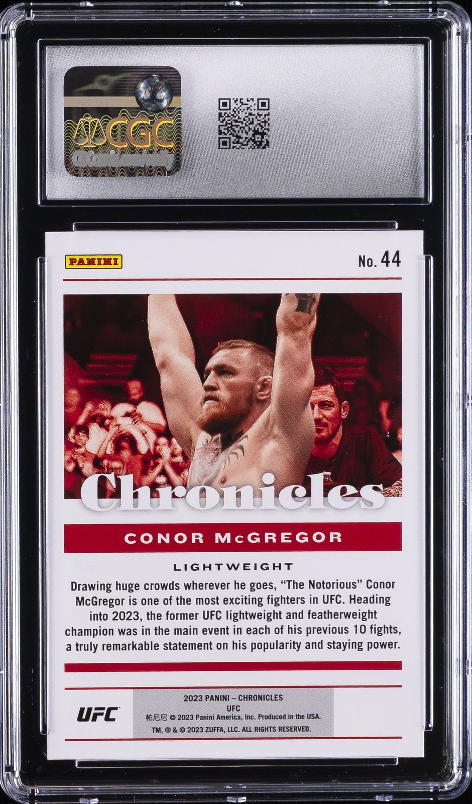 2023 PANINI CHRONICLES UFC #44 CONOR MCGREGOR CGC 9 view 2