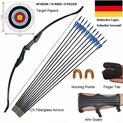 57 Zoll Takedown Recurvebogen Bogenschießen Jagdbogen RH/LH  Target Pfeile Set