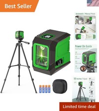 Laser Level with 50 Tripod, 360 Self Leveling Cross Line Laser Level, Green...