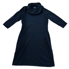 Chaps Dress Black Jersey Stretch Cowl Neck Long Sleeve Womens Sz Large Capsule