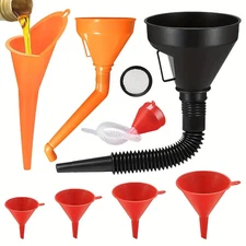8Pcs Flexible Automotive Fuel Funnel Spill-Proof Refueling And Oil Changing Tool