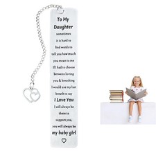 Daughter Metal Bookmark Inspirational Graduation Gift for Daughter, Silver