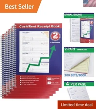 Pro Money & Rent Receipt Book, 400 Carbonless Copies, Spiral Bound Convenience