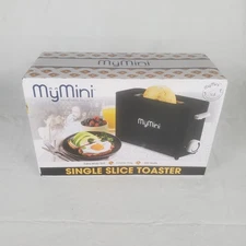 Nostalgia My Mini Single Slice Compact Toaster Black Brand New